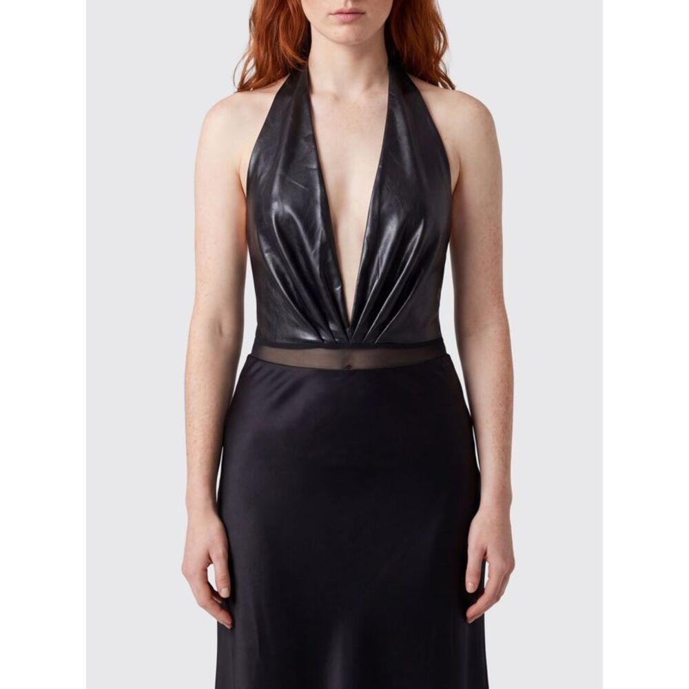 The Andamane Women Slim Fit Off-The-Shoulder Top The Andamane In Faux Leather